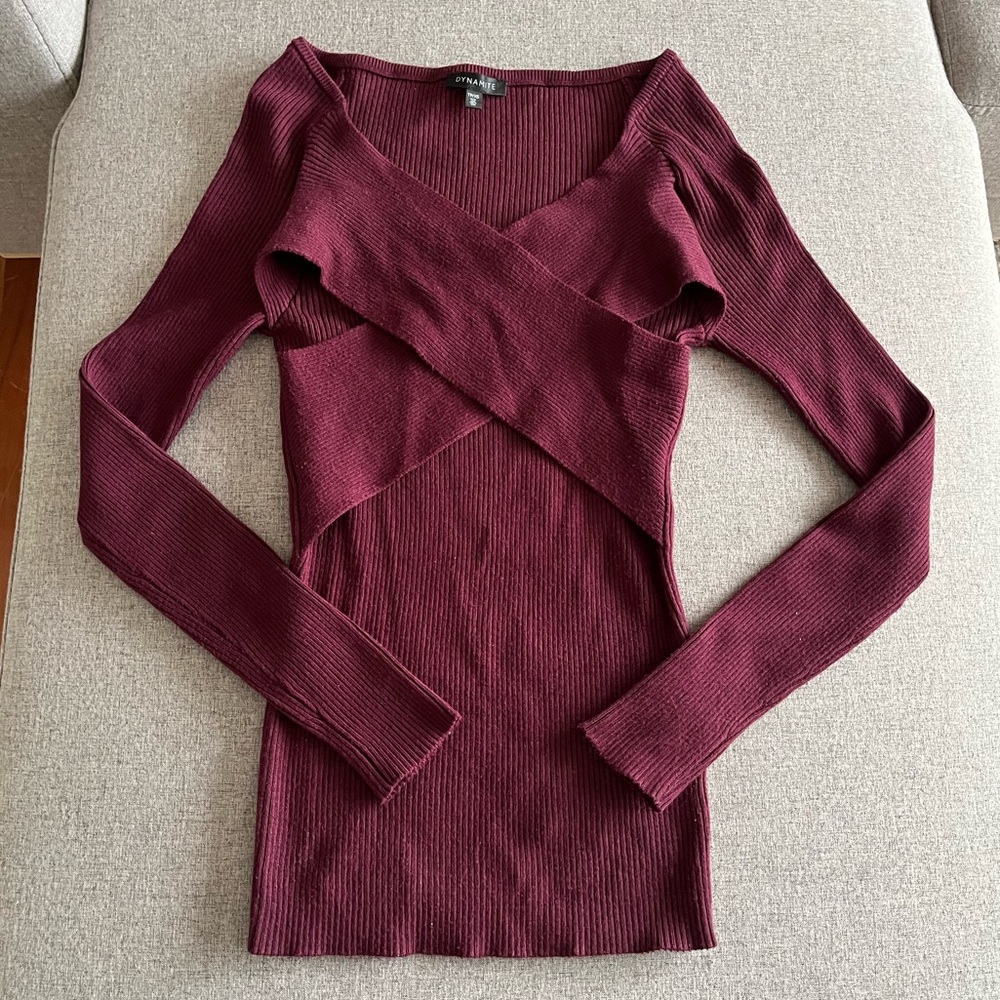 Dynamite wrap front sweater. EUC